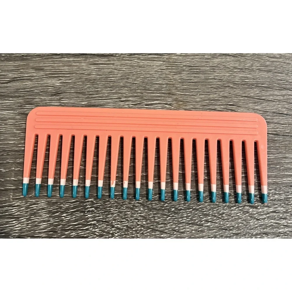 MEBCO Twice Dipped Wide Tooth Detangling Comb Coral Vintage 80'S/90'S